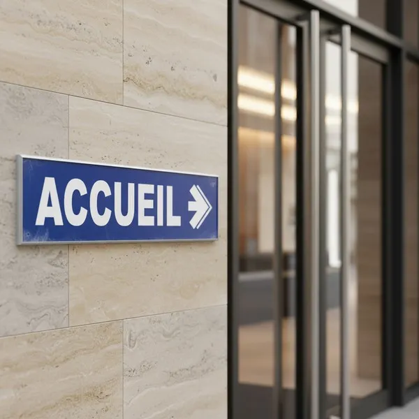 Panneau Signalétique Intérieur Accueil Flèche Droite