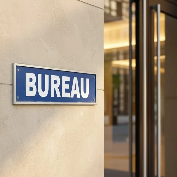 Panneau signalétique intérieur aluminium - Plaque de porte Bureau