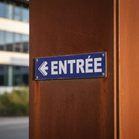 Panneau signalétique Entrée à gauche intérieur extérieur