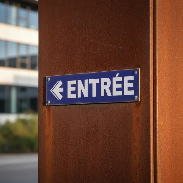 Panneau signalétique Entrée à gauche intérieur extérieur