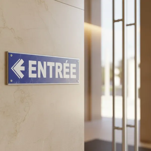 Panneau signalétique Entrée à gauche intérieur extérieur