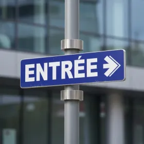 Panneau Entrée à droite – Signalétique Bureau