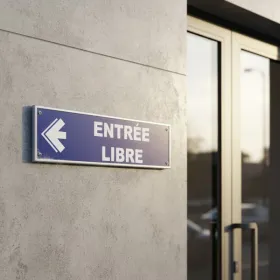 Panneau Entrée libre à gauche – Signalétique Bureau