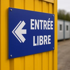 Panneau Entrée libre à gauche – Signalétique Bureau