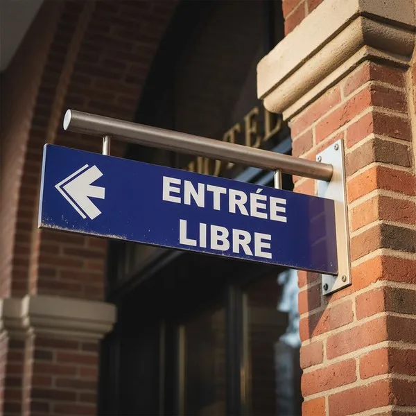 Panneau Entrée libre à gauche – Signalétique Bureau