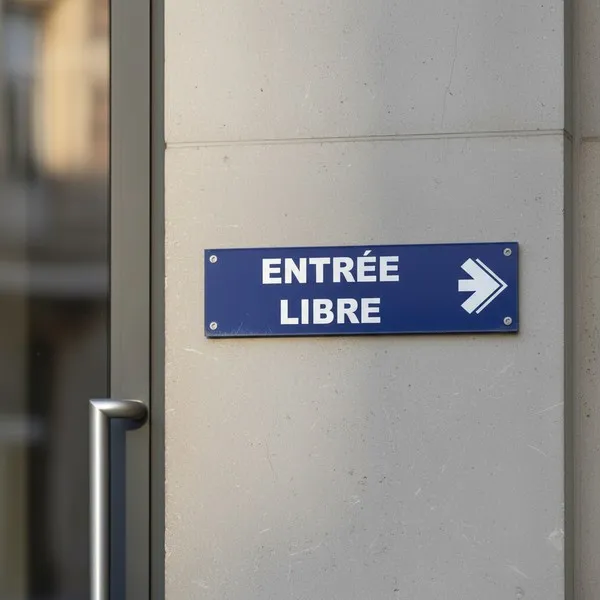 Panneau Entrée libre à droite – Signalétique Bureau
