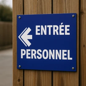 Panneau Entrée Personnel à Gauche | Hôtel, Restaurant, Gîte