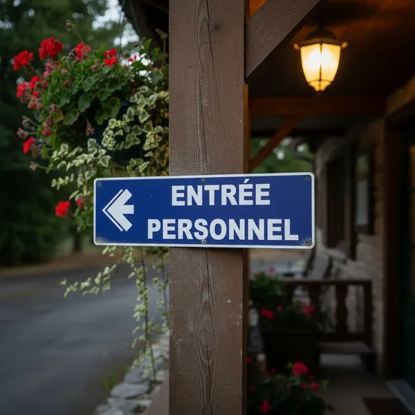 Panneau Entrée Personnel à Gauche | Hôtel, Restaurant, Gîte