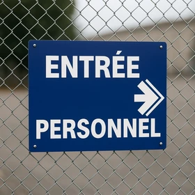 Panneau Entrée Personnel à Droite Hôtel Restaurant Gîte