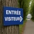Panneau Entrée visiteurs à droite - Hôtel, Restaurant, Gîte
