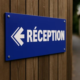 Panneau Réception à gauche – Signalétique Bureau