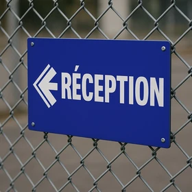 Panneau Réception à gauche – Signalétique Bureau