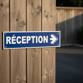 Panneau Réception à droite – Signalétique Bureau