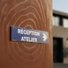 Panneau signalétique Réception Atelier flèche droite