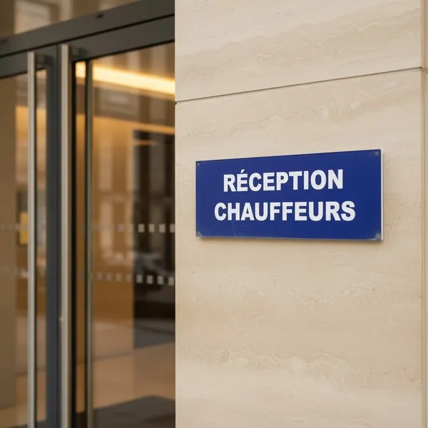 Panneau signalétique Réception chauffeurs aluminium - Entreprise