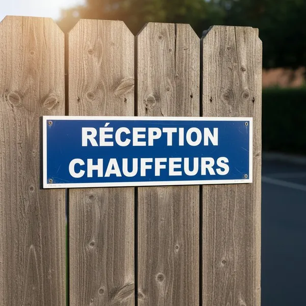Panneau signalétique Réception chauffeurs aluminium - Entreprise