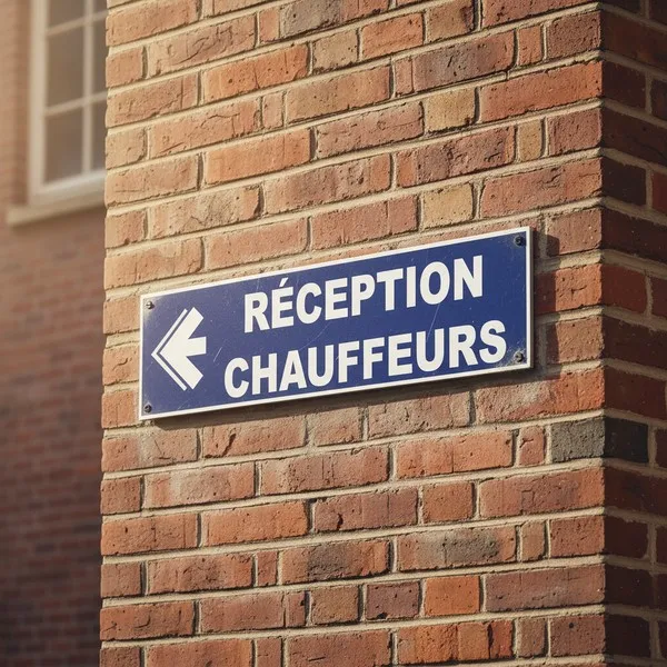 Panneau Réception chauffeurs – Hôtel, restaurant, gîte (64 caractères)