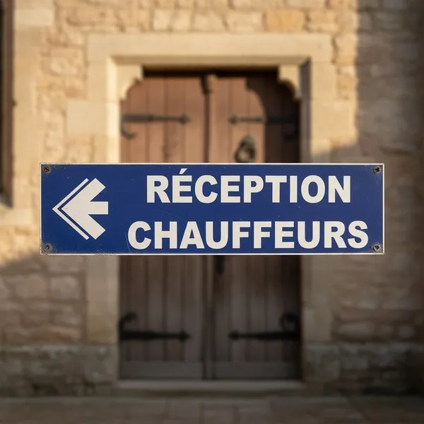 Panneau Réception chauffeurs – Hôtel, restaurant, gîte (64 caractères)
