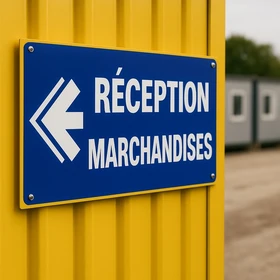 Panneau Réception Marchandises Flèche Gauche | Signalétique Entreprise