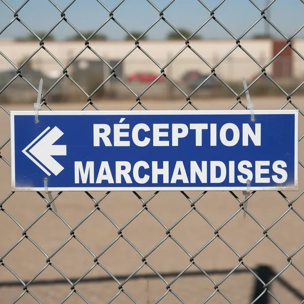 Panneau Réception Marchandises Flèche Gauche | Signalétique Entreprise