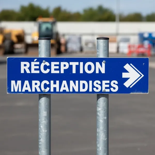 Panneau Réception marchandises Flèche Droite | Signalétique