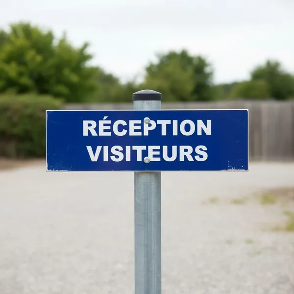 Panneau signalétique Accueil visiteurs pour entrée de réception