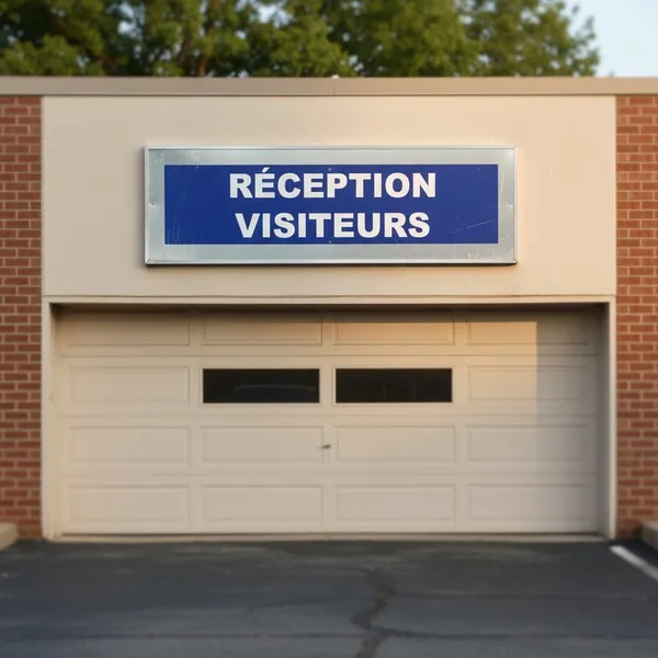 Panneau signalétique Accueil visiteurs pour entrée de réception