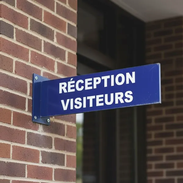Panneau signalétique Accueil visiteurs pour entrée de réception