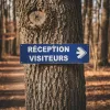 Panneau signalétique Réception visiteurs flèche droite entreprise