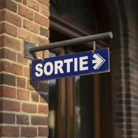 Panneau Sortie à droite photoluminescent sécurité format A4