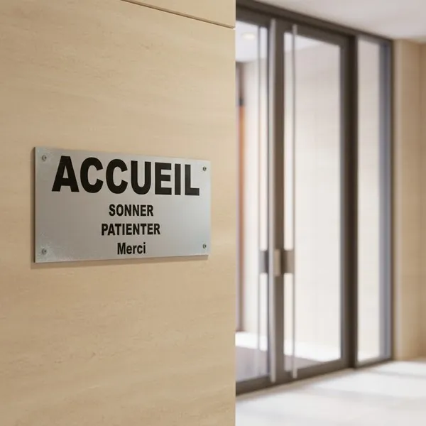 Panneau Accueil sonnez patientez merci – Panneau bureau