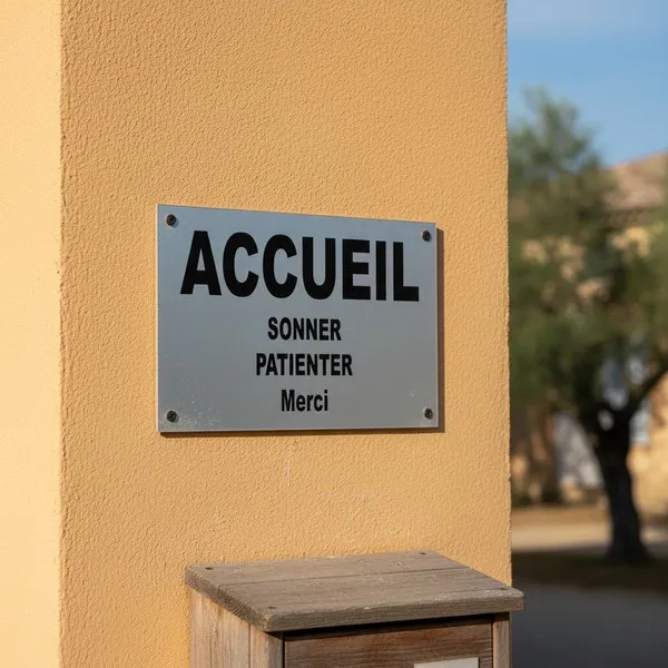 Panneau Accueil sonnez patientez merci – Panneau bureau