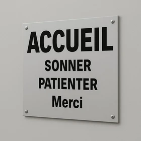 Panneau Accueil sonnez patientez merci – Panneau bureau