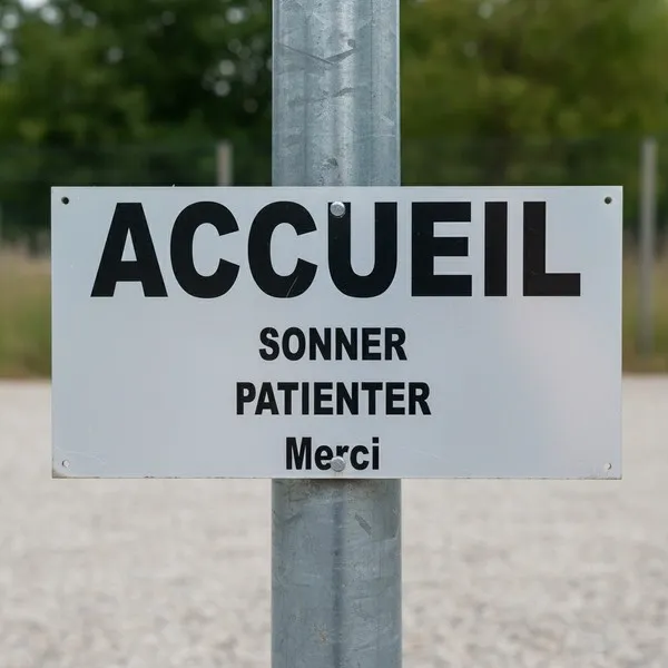 Panneau Accueil sonnez patientez merci – Panneau bureau