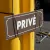 Panneau Privé pour porte, plaque marron 300 × 100 mm