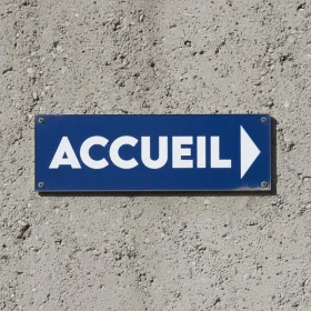 Panneau signalétique Accueil flèche droite - Orientation visiteurs