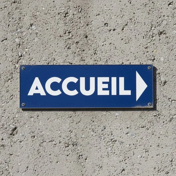 Panneau signalétique Accueil flèche droite - Orientation visiteurs