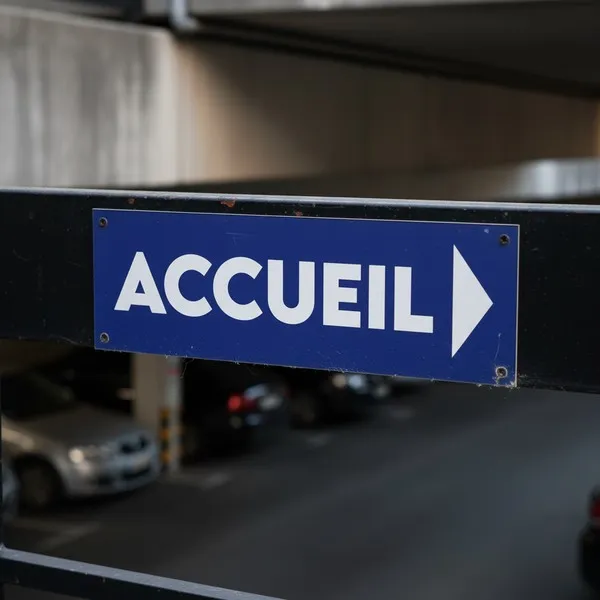 Panneau signalétique Accueil flèche droite - Orientation visiteurs
