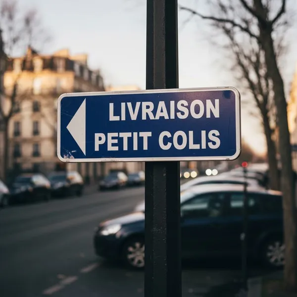Panneau Livraison Petit Colis Flèche Gauche PVC – Parking
