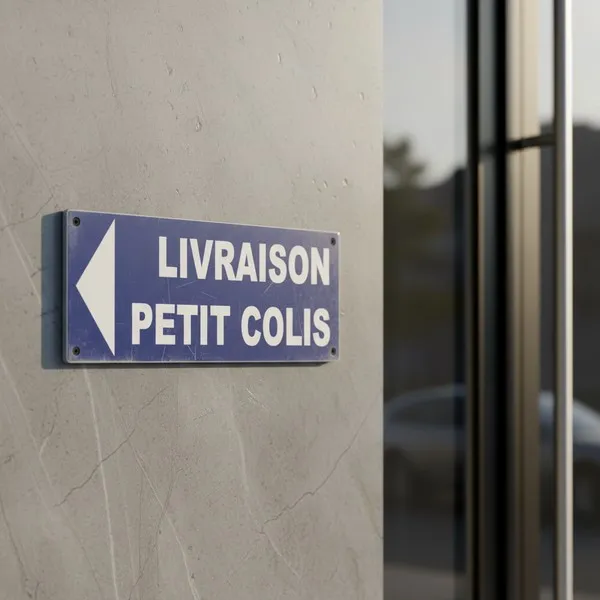 Panneau Livraison Petit Colis Flèche Gauche PVC – Parking