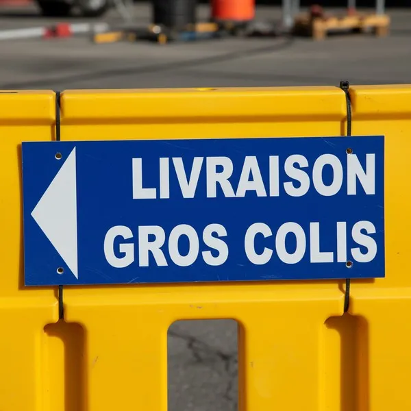 Panneau signalétique PVC bleu flèche gauche directionnel