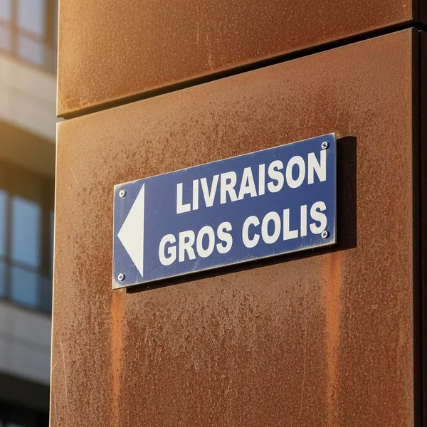 Panneau signalétique PVC bleu flèche gauche directionnel