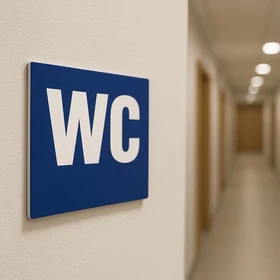 Panneau WC Unisexe Pictogramme - Signalétique Toilettes Intérieur