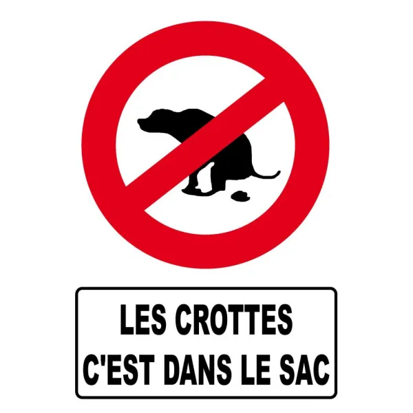Les crottes c'est dans le sac-Panneau hôtel, restaurant, gîte-Panneaux Signalétiques