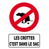 Les crottes c'est dans le sac-Panneau hôtel, restaurant, gîte-Panneaux Signalétiques