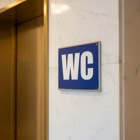 Panneau WC Unisexe Pictogramme - Signalétique Toilettes Intérieur