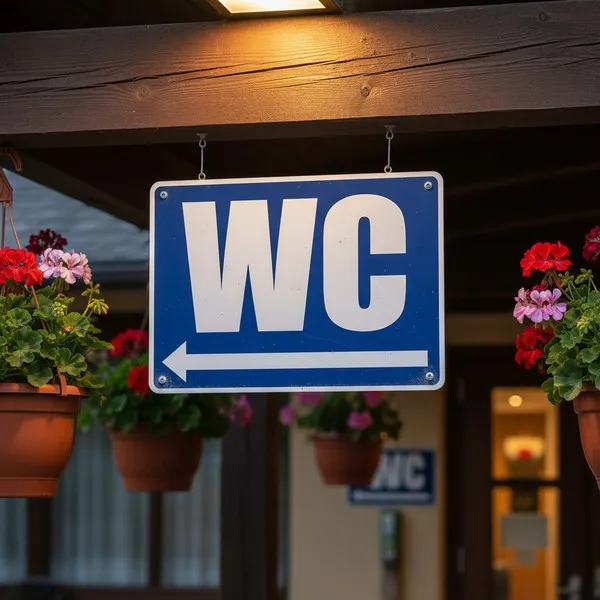 Panneau WC direction gauche – Panneau toilettes