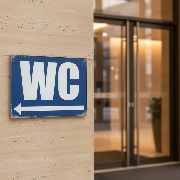 Panneau WC direction gauche – Panneau toilettes