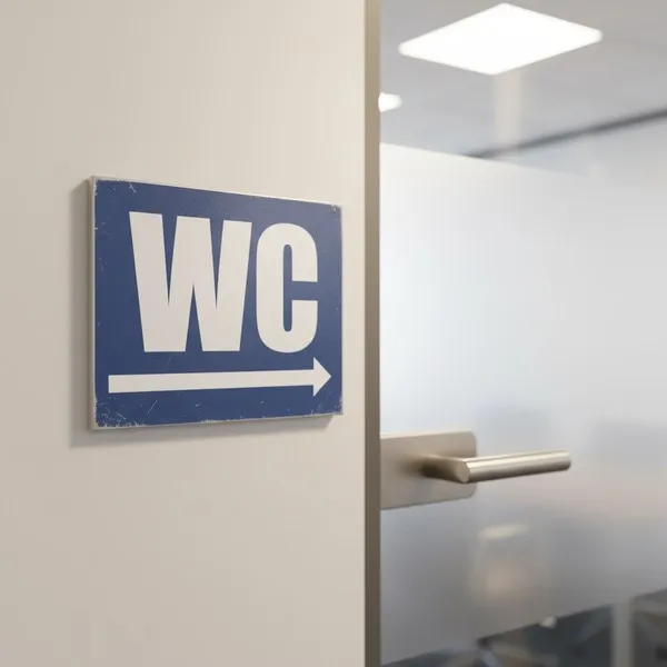 Panneau WC direction droite – Panneau toilettes