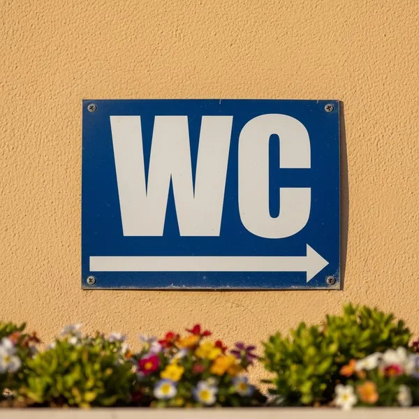 Panneau WC direction droite – Panneau toilettes